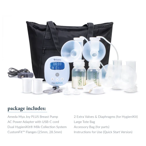 Ameda Mya Joy PLUS Rechargeable, Quiet, and Portable Double Breast Pump - Image 2