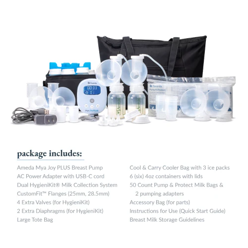 Ameda Mya Joy PLUS Rechargeable, Quiet, and Portable Double Breast Pump - Image 3