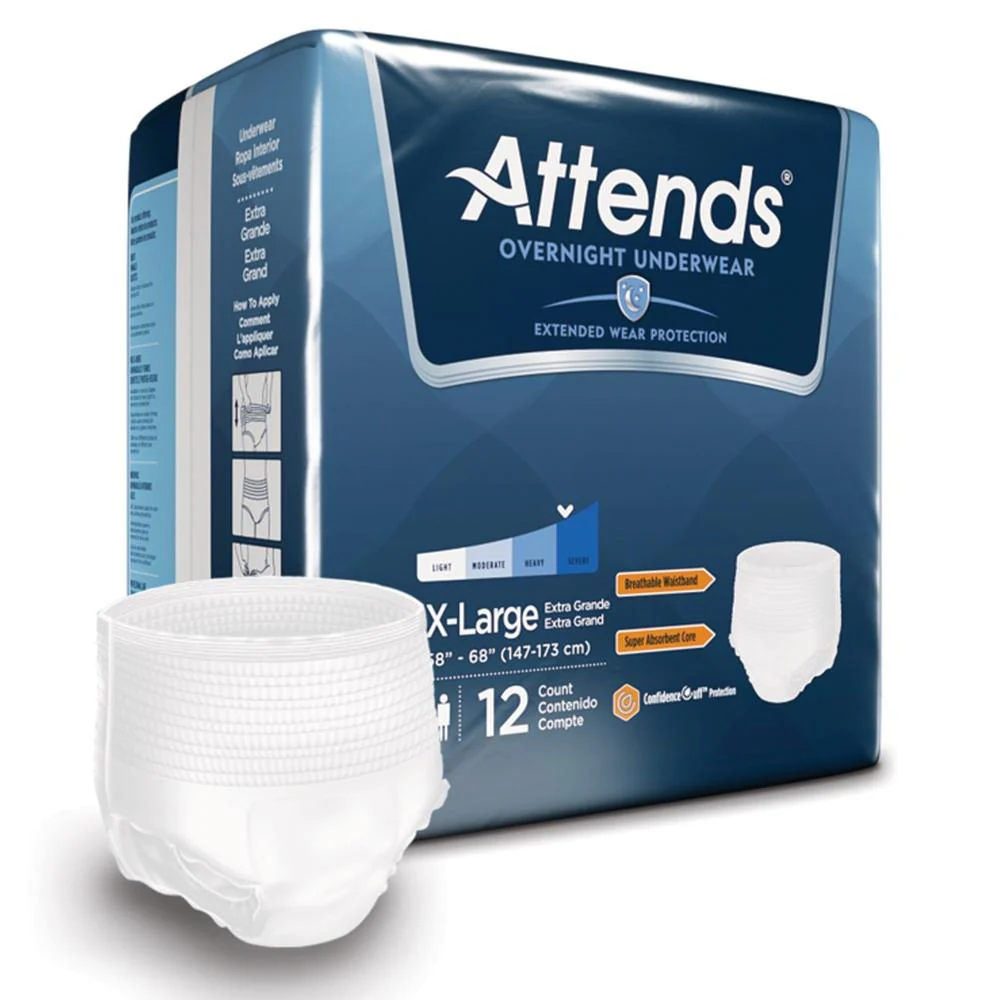 Attends® Bariatric Moderate Absorbency Adult Underwear Size 2X-Large Bag of 12