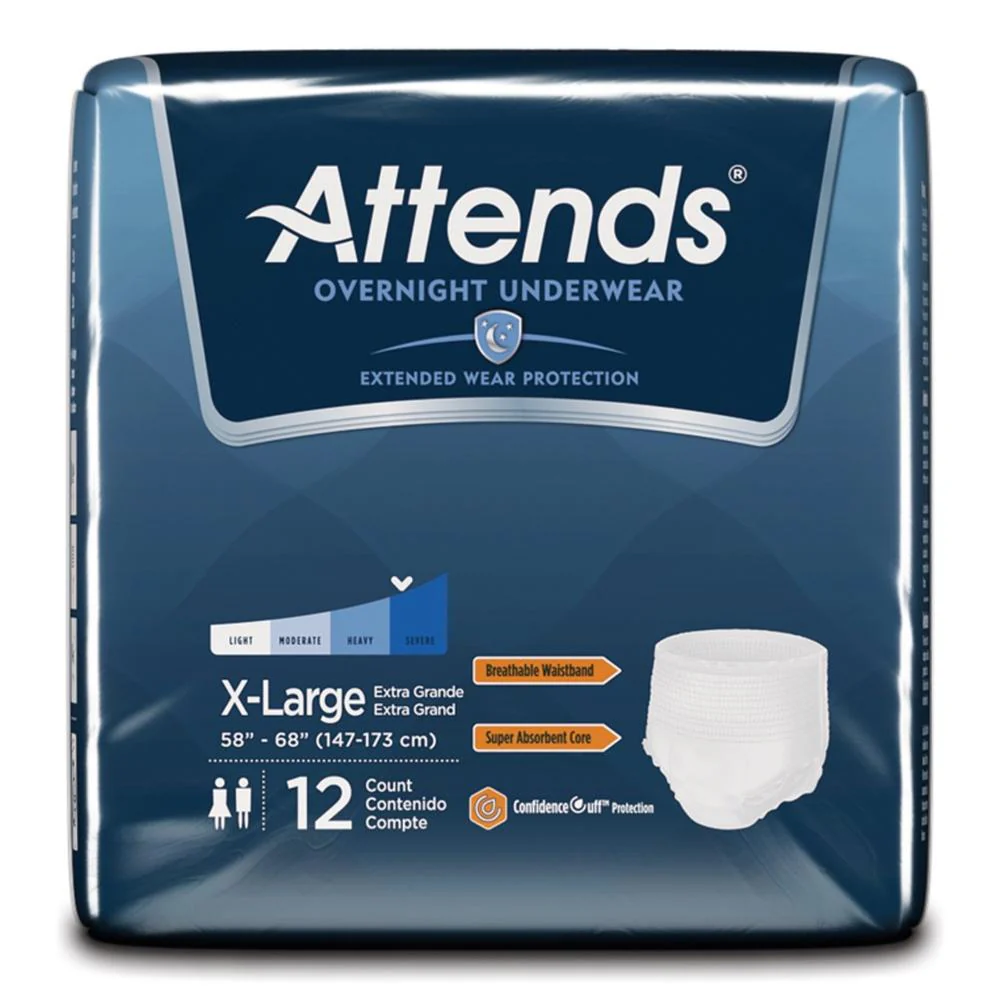 Attends® Bariatric Moderate Absorbency Adult Underwear Size 2X-Large Bag of 12 - Image 2