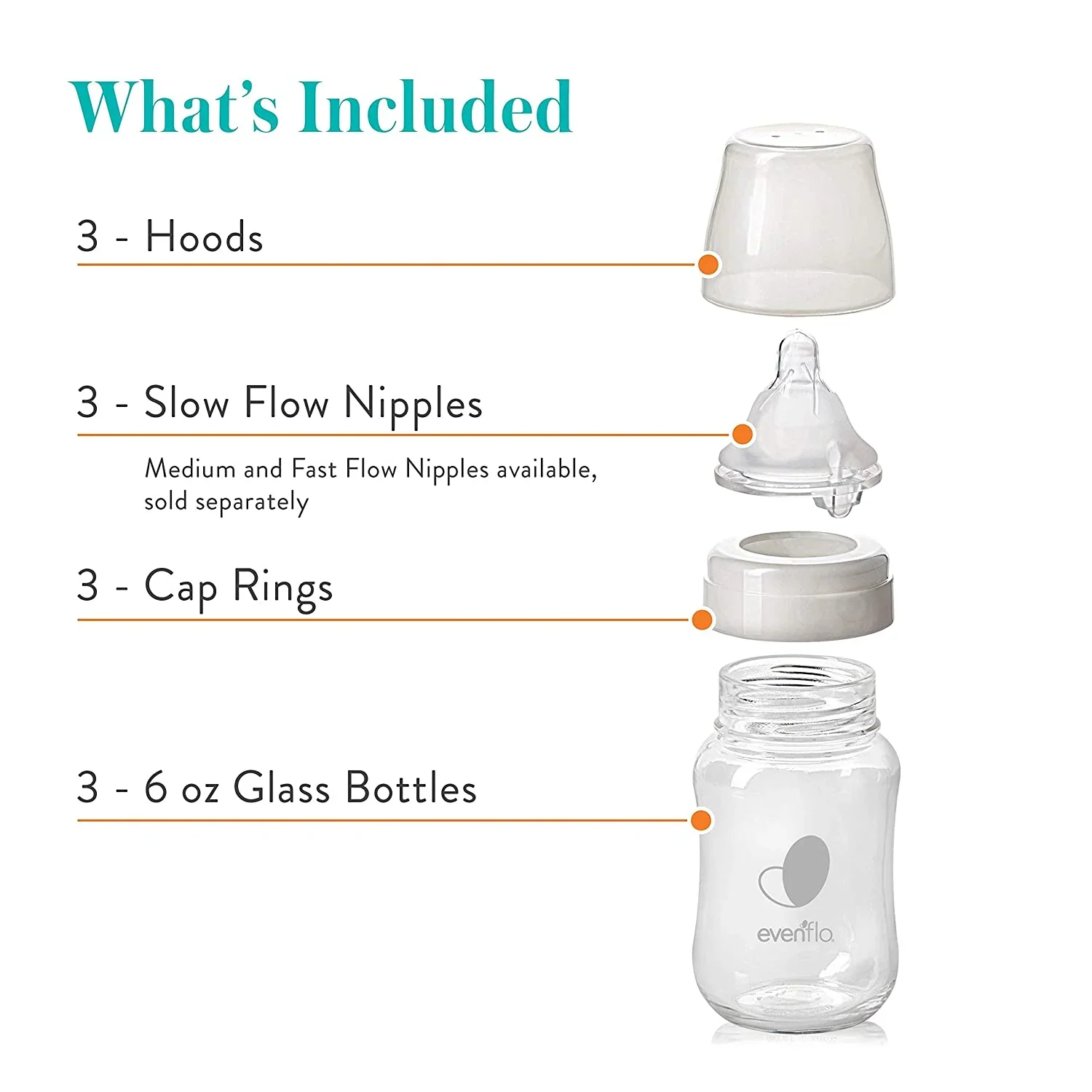 Evenflo Balance + Glass Wide Neck Baby Bottles - Image 5