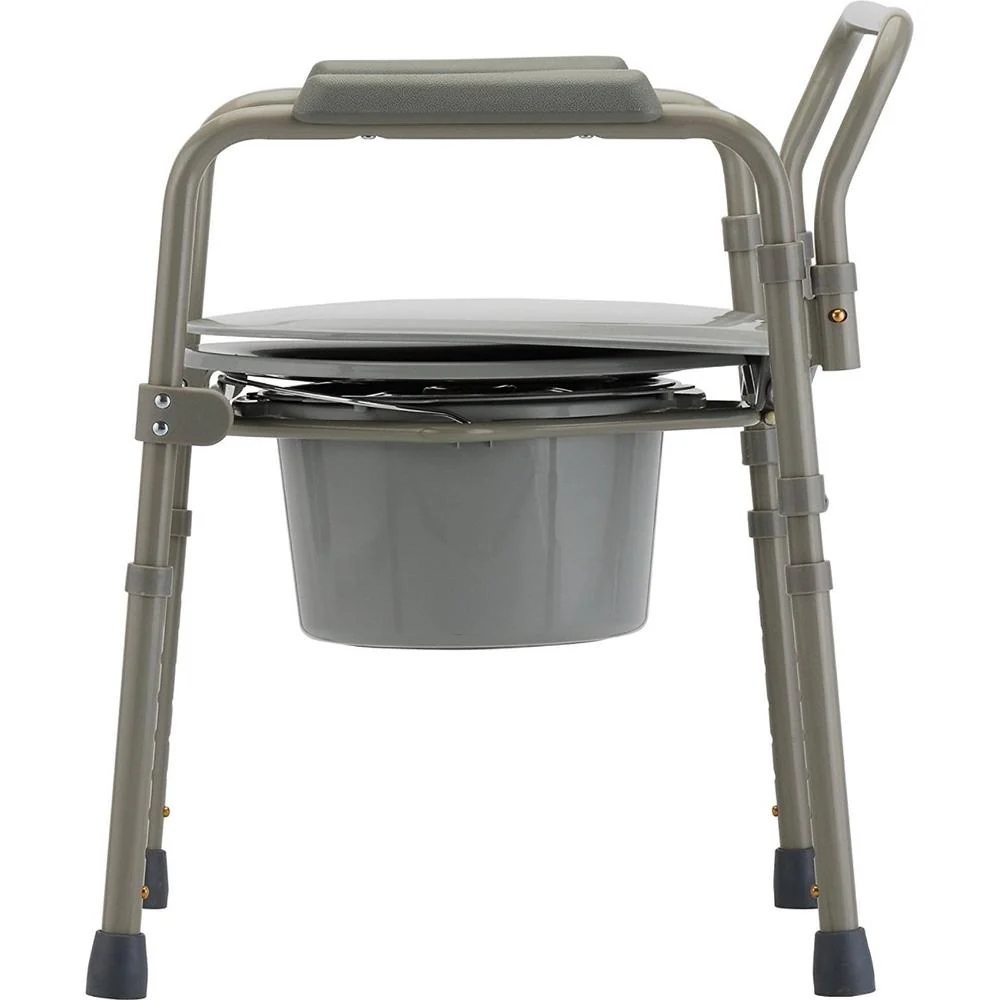 McKesson Folding Fixed Arm Steel Commode Chair - Image 2
