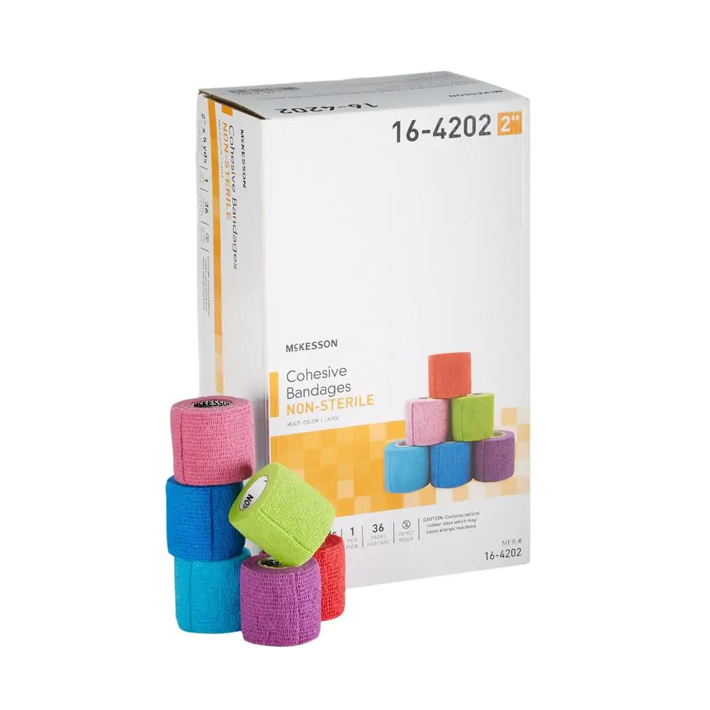 McKesson Self-adherent Closure Cohesive Bandage, 2 Inch x 5 Yard (Multi-Color Pack)