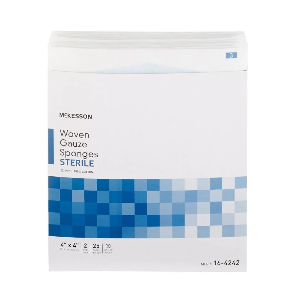 McKesson Sterile Gauze Sponge, 4 x 4 Inch (Box of 25) - Image 3