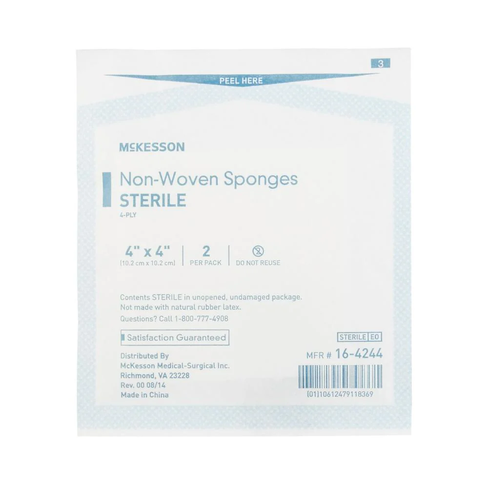 McKesson Sterile Nonwoven 4-Ply Square Sponge, 4 x 4 Inch - Image 2