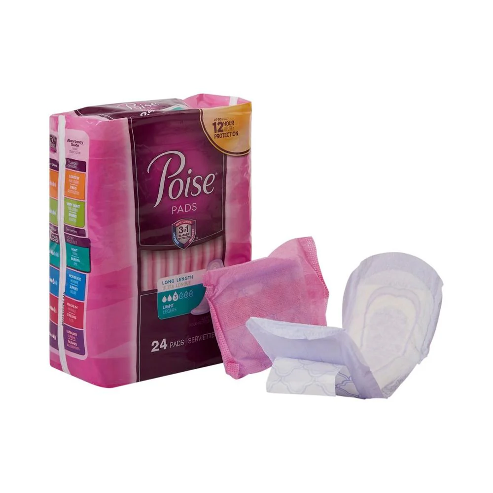 Poise® Absorb-Loc® Light Absorbency Long Length Pad One Size Fits Most 24 Count Pack - Image 3