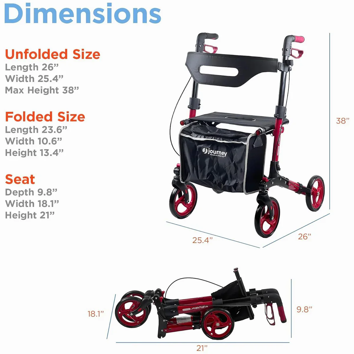 UPwalker Breeze Rollator Walker - Open Box - Image 6